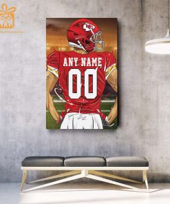 Personalized Kansas City Chiefs Jersey Poster Wall Art – Custom NFL Name and Number Jerseys – Perfect Gift for Any Fan