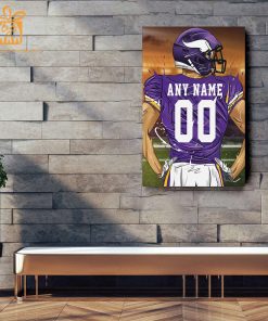 Personalized Minnesota Vikings Jersey Poster Wall Art - Custom NFL Name and Number Jerseys - Perfect Gift for Any Fan