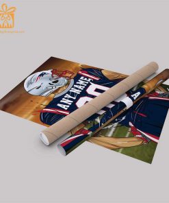 Personalized New England Patriots Jersey Poster Wall Art - Custom NFL Name and Number Jerseys - Perfect Gift for Any Fan
