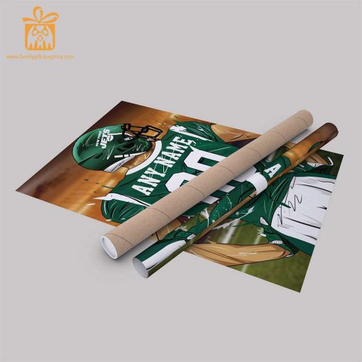 Personalized New York Jets Jersey Poster Wall Art – Custom NFL Name and Number Jerseys – Perfect Gift for Any Fan