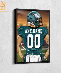 Personalized Philadelphia Eagles Jersey Poster Wall Art - Custom NFL Name and Number Jerseys - Perfect Gift for Any Fan