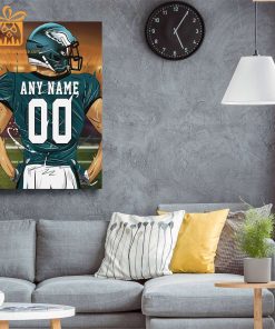 Personalized Philadelphia Eagles Jersey Poster Wall Art – Custom NFL Name and Number Jerseys – Perfect Gift for Any Fan