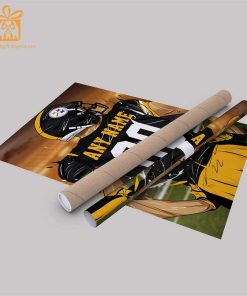 Personalized Pittsburgh Steelers Jersey Poster Wall Art - Custom NFL Name and Number Jerseys - Perfect Gift for Any Fan