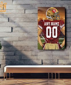 Personalized San Francisco 49ers Jersey Poster Wall Art - Custom NFL Name and Number Jerseys - Perfect Gift for Any Fan