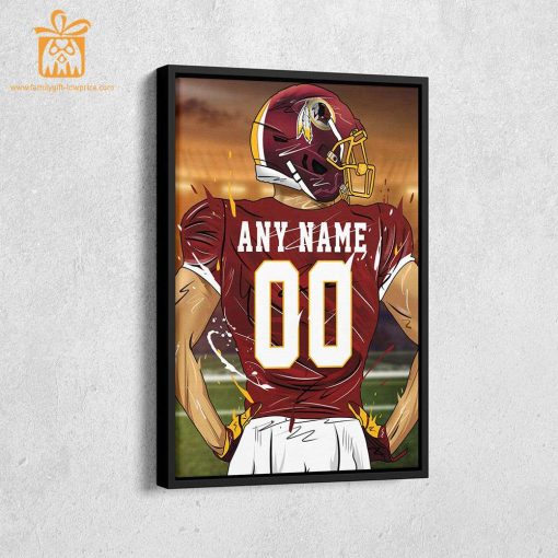 Personalized Washington Commanders Jerseys Poster Wall Art – Custom NFL Name and Number Jerseys – Perfect Gift for Any Fan
