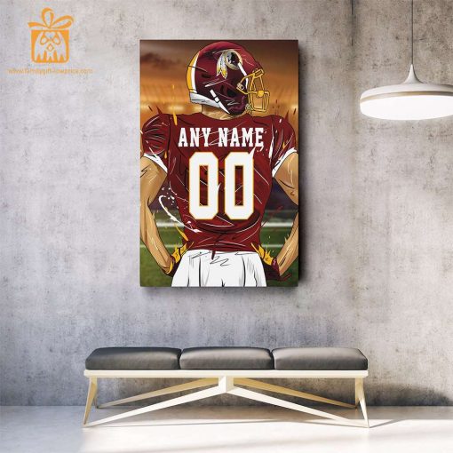 Personalized Washington Commanders Jerseys Poster Wall Art – Custom NFL Name and Number Jerseys – Perfect Gift for Any Fan