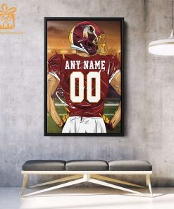 Personalized Washington Commanders Jerseys Poster Wall Art - Custom NFL Name and Number Jerseys - Perfect Gift for Any Fan