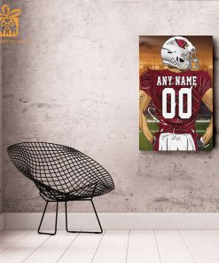 Personalized Arizona Cardinals Jersey Poster Wall Art – Custom NFL Name and Number Jerseys – Perfect Gift for Any Fan