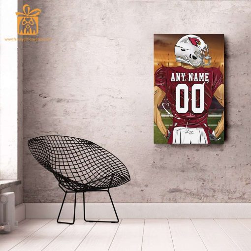 Personalized Arizona Cardinals Jersey Poster Wall Art – Custom NFL Name and Number Jerseys – Perfect Gift for Any Fan