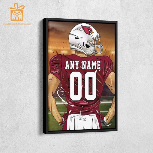 Personalized Arizona Cardinals Jersey Poster Wall Art – Custom NFL Name and Number Jerseys – Perfect Gift for Any Fan