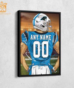 Personalized Carolina Panthers Jersey Poster Wall Art - Custom NFL Name and Number Jerseys - Perfect Gift for Any Fan