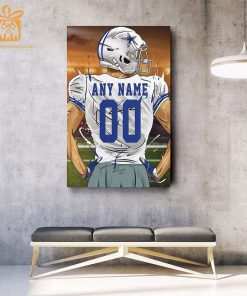 Personalized Dallas Cowboys Jersey Poster Wall Art – Custom NFL Name and Number Jerseys – Perfect Gift for Any Fan