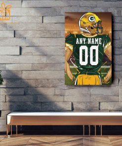 Personalized Green Bay Packers Jersey Poster Wall Art – Custom NFL Name and Number Jerseys – Perfect Gift for Any Fan