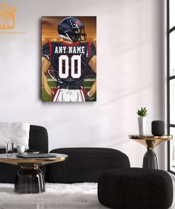 Personalized Houston Texans Jersey Poster Wall Art – Custom NFL Name and Number Jerseys – Perfect Gift for Any Fan