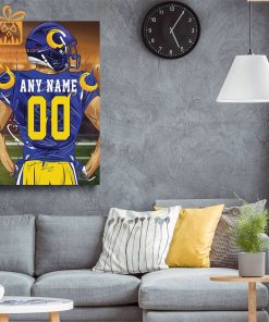 Personalized Los Angeles Rams Jersey Poster Wall Art – Custom NFL Name and Number Jerseys – Perfect Gift for Any Fan