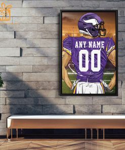 Personalized Minnesota Vikings Jersey Poster Wall Art - Custom NFL Name and Number Jerseys - Perfect Gift for Any Fan