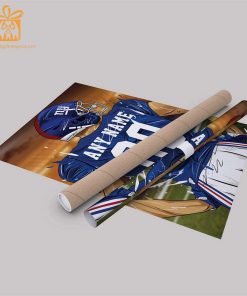 Personalized New York Giants Jersey Poster Wall Art - Custom NFL Name and Number Jerseys - Perfect Gift for Any Fan