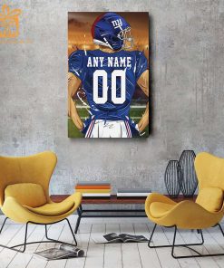 Personalized New York Giants Jersey Poster Wall Art – Custom NFL Name and Number Jerseys – Perfect Gift for Any Fan