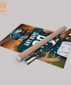 Personalized Philadelphia Eagles Jersey Poster Wall Art - Custom NFL Name and Number Jerseys - Perfect Gift for Any Fan