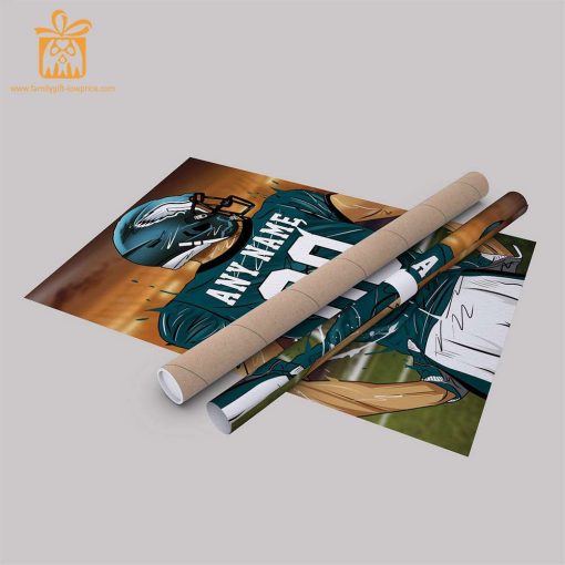 Personalized Philadelphia Eagles Jersey Poster Wall Art – Custom NFL Name and Number Jerseys – Perfect Gift for Any Fan