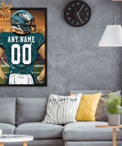 Personalized Philadelphia Eagles Jersey Poster Wall Art - Custom NFL Name and Number Jerseys - Perfect Gift for Any Fan