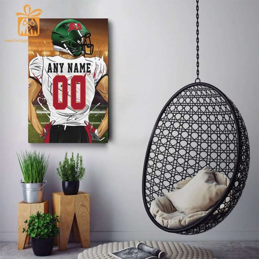 Personalized Tampa Bay Buccaneers Jersey Poster Wall Art – Custom NFL Name and Number Jerseys – Perfect Gift for Any Fan