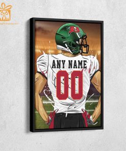Personalized Tampa Bay Buccaneers Jersey Poster Wall Art - Custom NFL Name and Number Jerseys - Perfect Gift for Any Fan