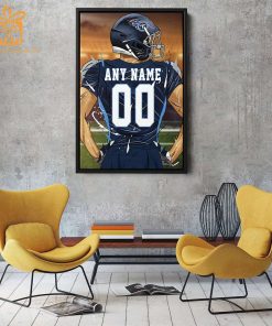 Personalized Tennessee Titans Jersey Poster Wall Art - Custom NFL Name and Number Jerseys - Perfect Gift for Any Fan