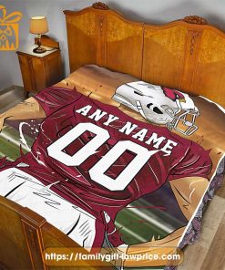 Arizona Cardinals Blanket – Personalized NFL Blanket with Custom Name & Number | Unique Fan Gift
