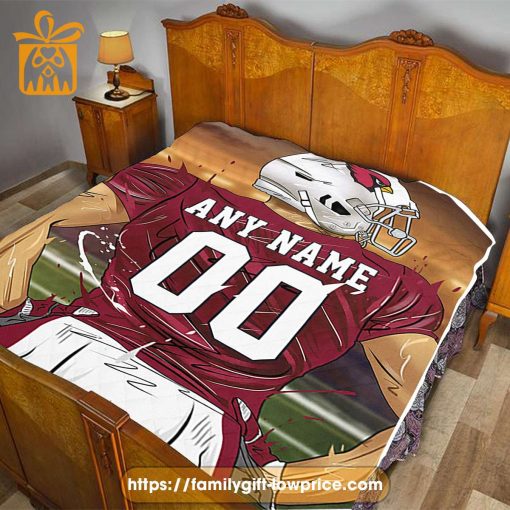 Arizona Cardinals Blanket – Personalized NFL Blanket with Custom Name & Number | Unique Fan Gift