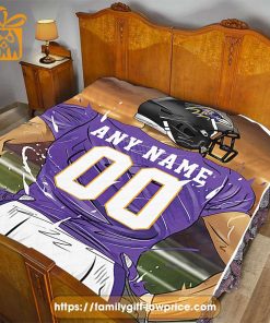 Baltimore Ravens Blanket - Personalized NFL Blanket with Custom Name & Number | Unique Fan Gift