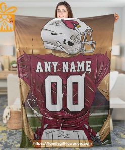 Personalized Arizona Cardinals Blanket - Custom Name & Number NFL Gift