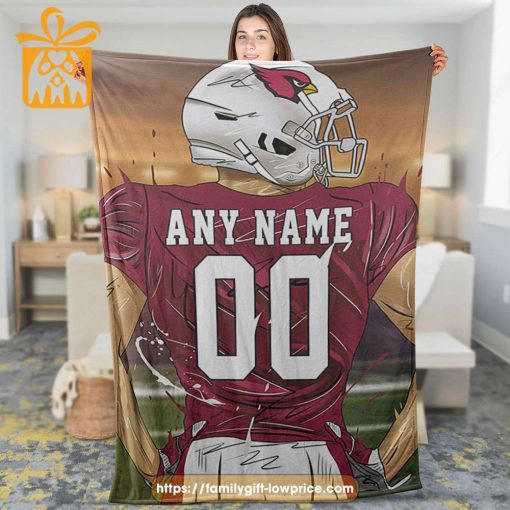 Arizona Cardinals Blanket – Personalized NFL Blanket with Custom Name & Number | Unique Fan Gift