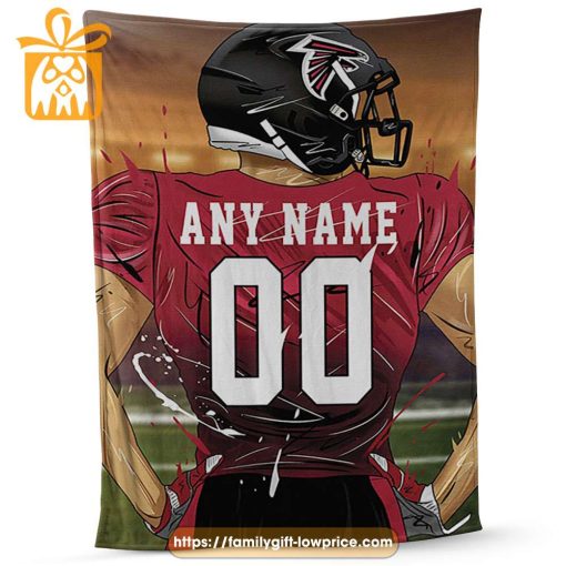 Atlanta Falcons Blanket – Personalized NFL Blanket with Custom Name & Number | Unique Fan Gift