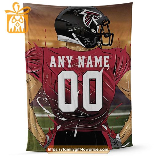 Personalized Atlanta Falcons Blanket – Custom Name & Number NFL Gift