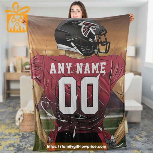 Personalized Atlanta Falcons Blanket – Custom Name & Number NFL Gift