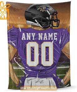 Baltimore Ravens Blanket - Personalized NFL Blanket with Custom Name & Number | Unique Fan Gift 1