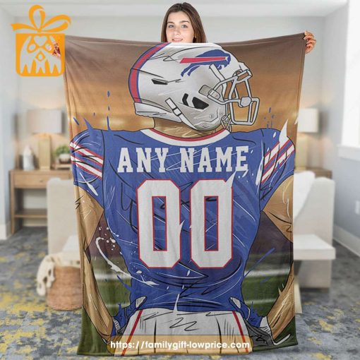 Buffalo Bills Blanket – Personalized NFL Blanket with Custom Name & Number | Unique Fan Gift