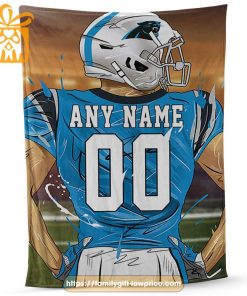 Carolina Panthers Blanket - Personalized NFL Blanket with Custom Name & Number | Unique Fan Gift 1