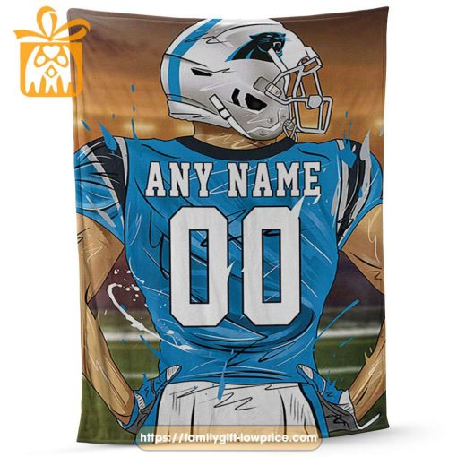 Carolina Panthers Blanket – Personalized NFL Blanket with Custom Name & Number | Unique Fan Gift