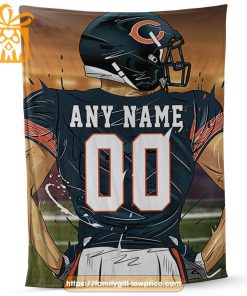 Chicago Bears Blanket - Personalized NFL Blanket with Custom Name & Number | Unique Fan Gift 2