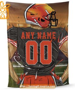 Cleveland Browns Blanket - Personalized NFL Blanket with Custom Name & Number | Unique Fan Gift 1