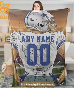 Custom Dallas Cowboys Blanket – Personalized NFL Blanket with Name & Number for Cowboys Fans 1