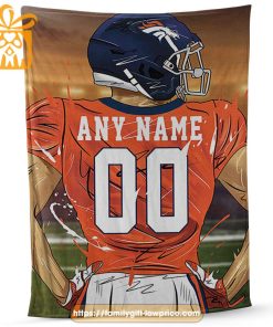 Custom Denver Broncos Blanket – Personalized NFL Jersey Blanket with Name & Number for Broncos fans