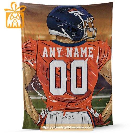 Custom Denver Broncos Blanket – Personalized NFL Jersey Blanket with Name & Number for Broncos fans