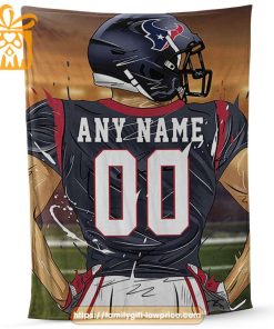Houston Texans Blanket - Personalized NFL Blanket with Custom Name & Number | Unique Fan Gift 2