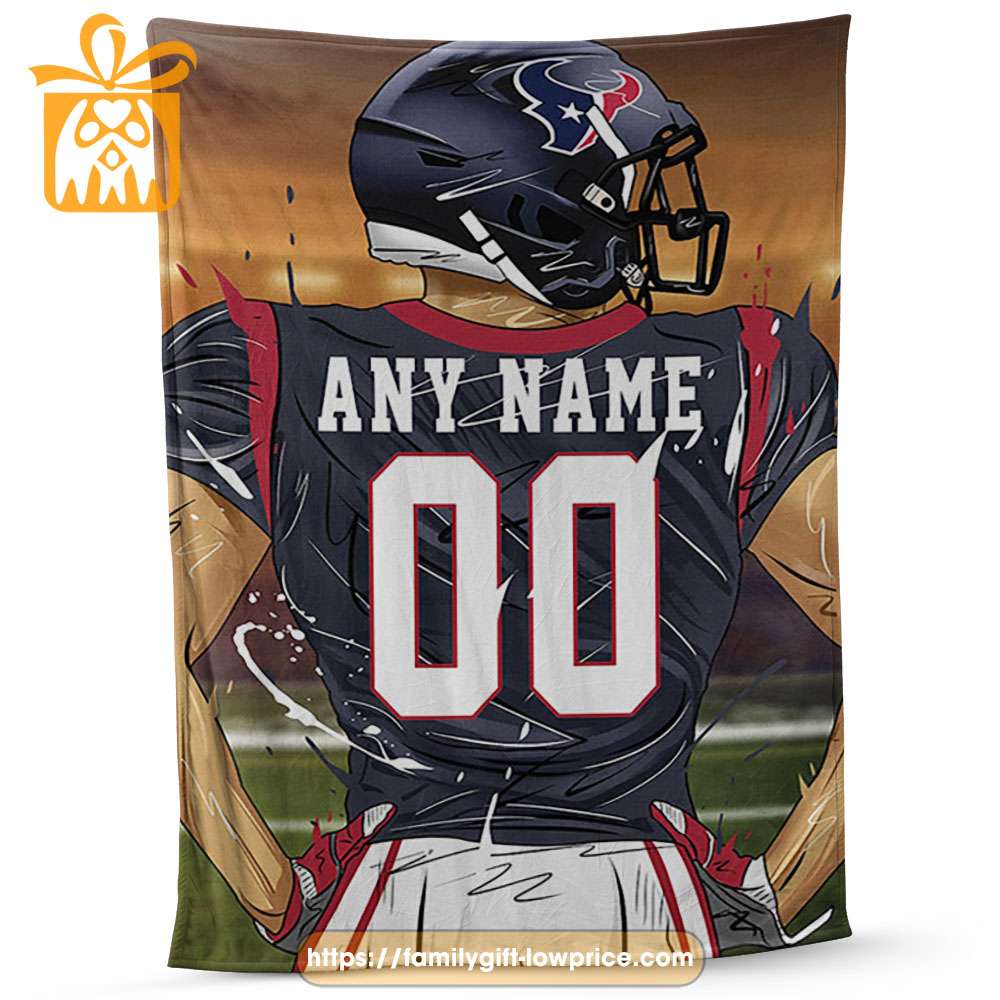 Houston Texans Blanket - Personalized NFL Blanket with Custom Name & Number | Unique Fan Gift