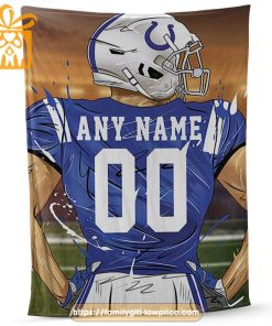 Custom Indianapolis Colts Blanket – Personalized NFL Jersey Blanket with Name & Number for Colts Fans