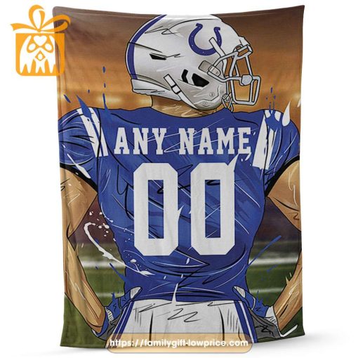 Custom Indianapolis Colts Blanket – Personalized NFL Jersey Blanket with Name & Number for Colts Fans