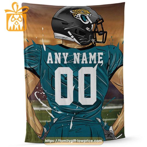 Jacksonville Jaguars Blanket – Personalized NFL Blanket with Custom Name & Number | Unique Fan Gift
